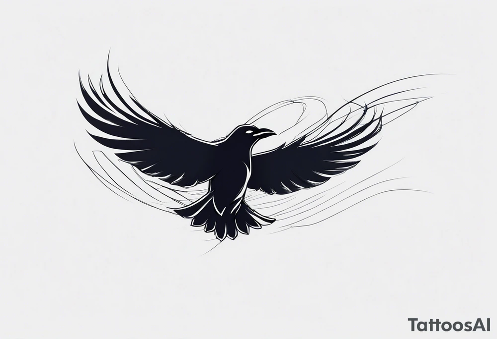 ravens in flight tattoo idea