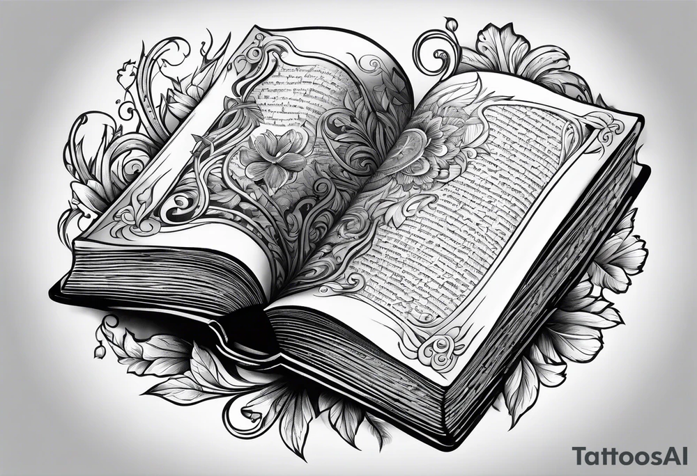 A blank open book tattoo idea