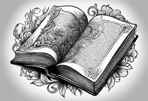 A blank open book tattoo idea