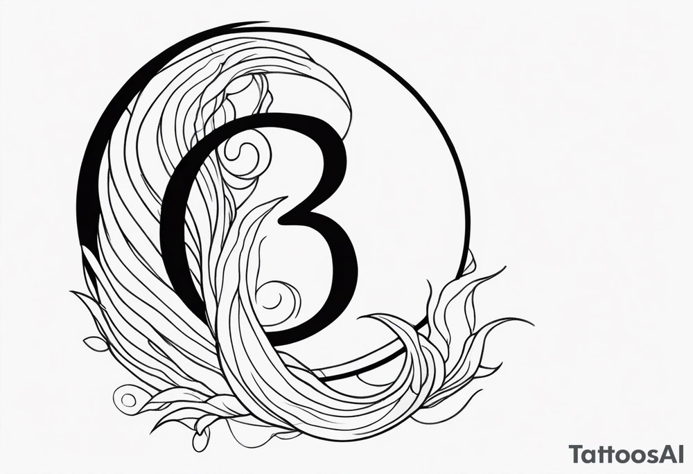 create a sketch of a minimalist mermaid tattoo with the number 311 tattoo idea