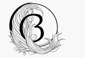 create a sketch of a minimalist mermaid tattoo with the number 311 tattoo idea