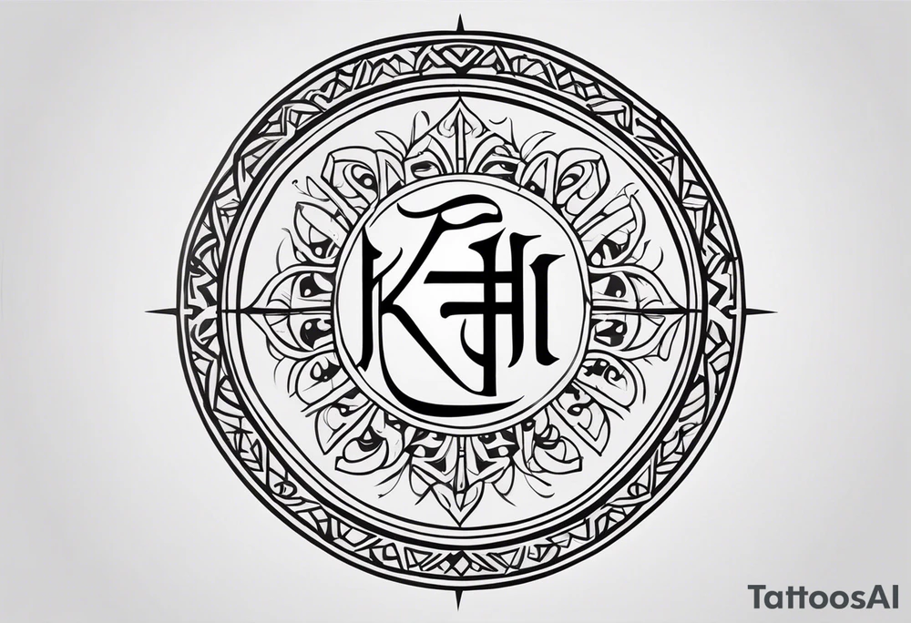 Design a tattoo featuring the name 'Kaherovi' rendered in a Sanskrit-inspired English font. tattoo idea