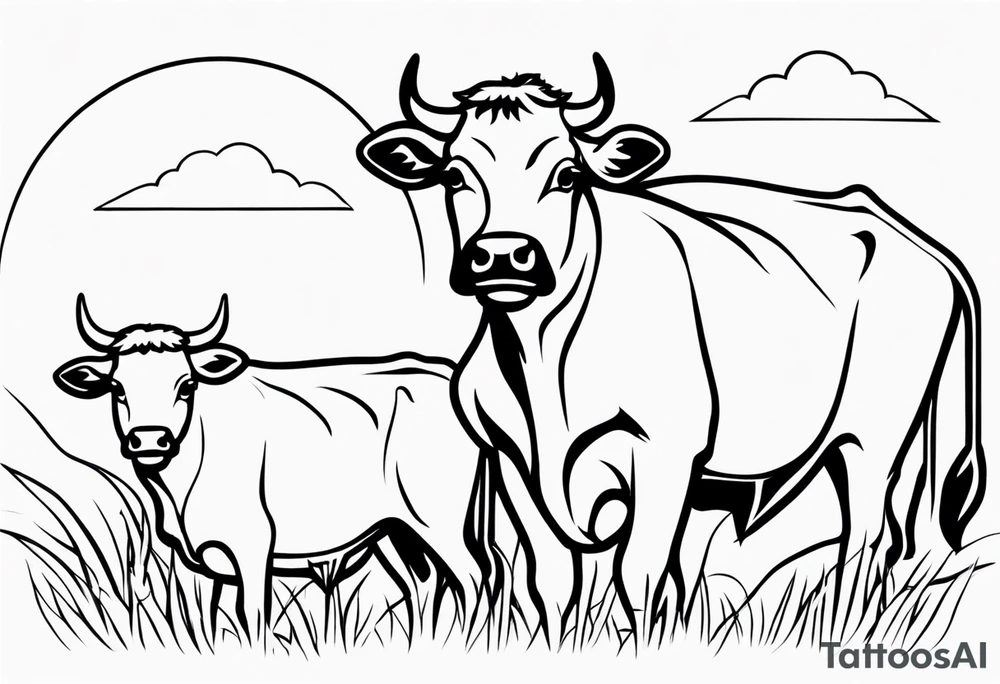 COWS IN FARM tattoo idea