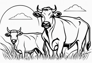 COWS IN FARM tattoo idea