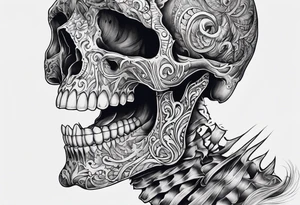 skeleton mouth for elbow tattoo idea