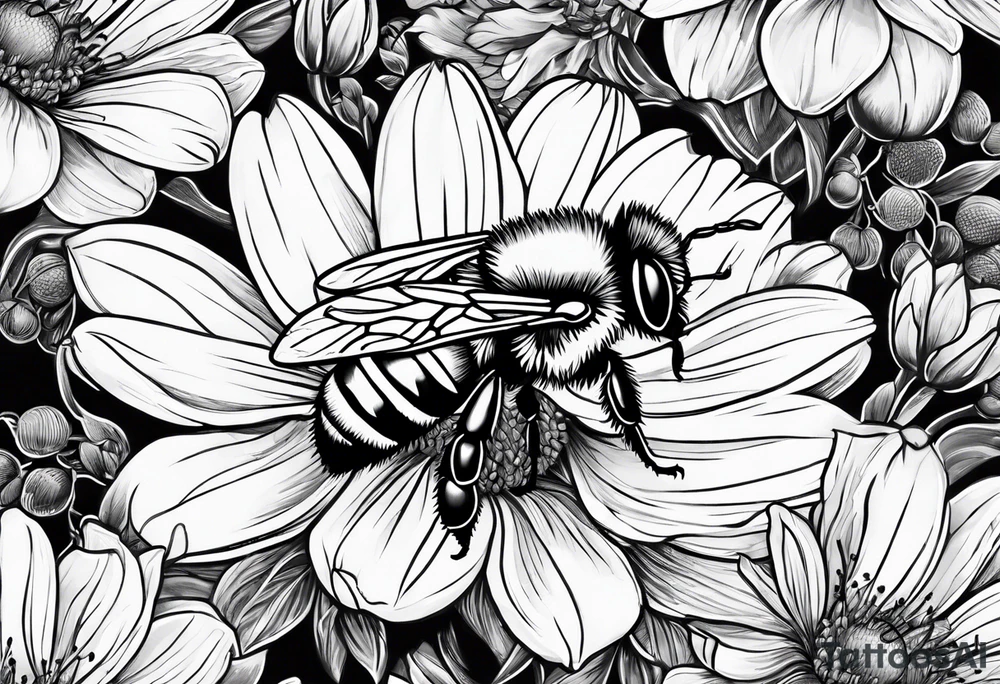 Honeybee drawing tattoo idea
