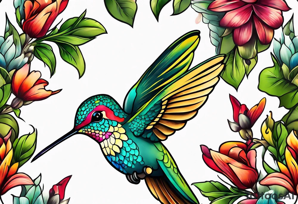 hummingbird tattoo idea