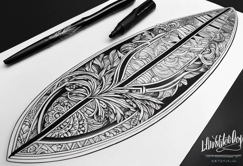 Surfboard tattoo idea