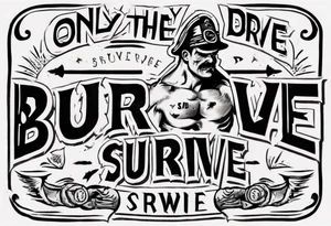 Only the brave survive a boxer with an inscription tattoo idea