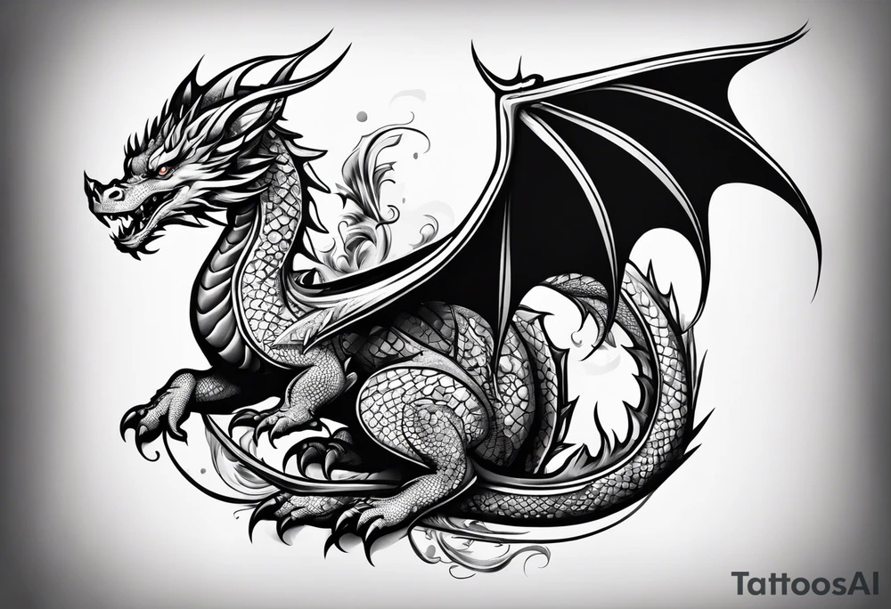 Cute young dragon tattoo idea