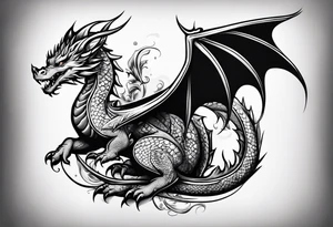 Cute young dragon tattoo idea