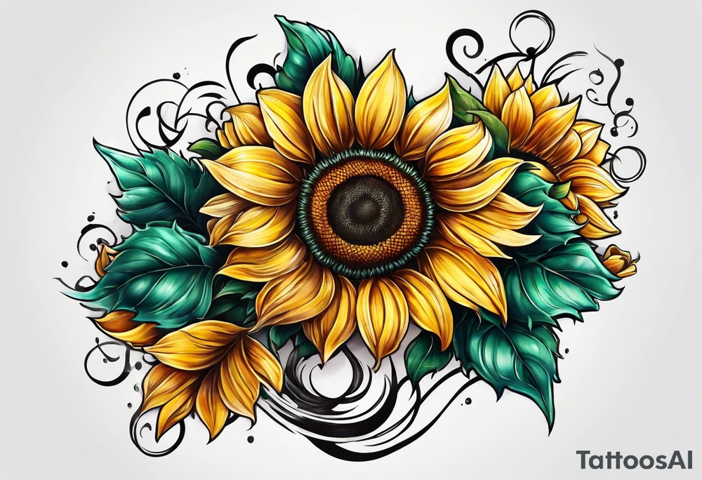 Sunflower chain tattoo idea