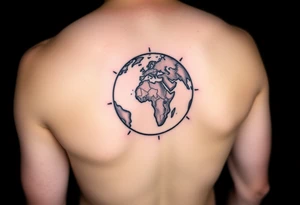 globe with Lilly’s World 16.05.23 tattoo idea