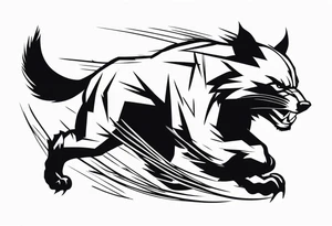 Wolverine animal runnig tattoo idea