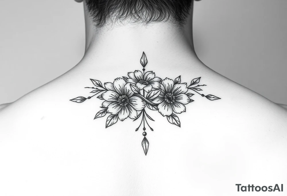 July December January birth flower infinity sign tattoo idea
