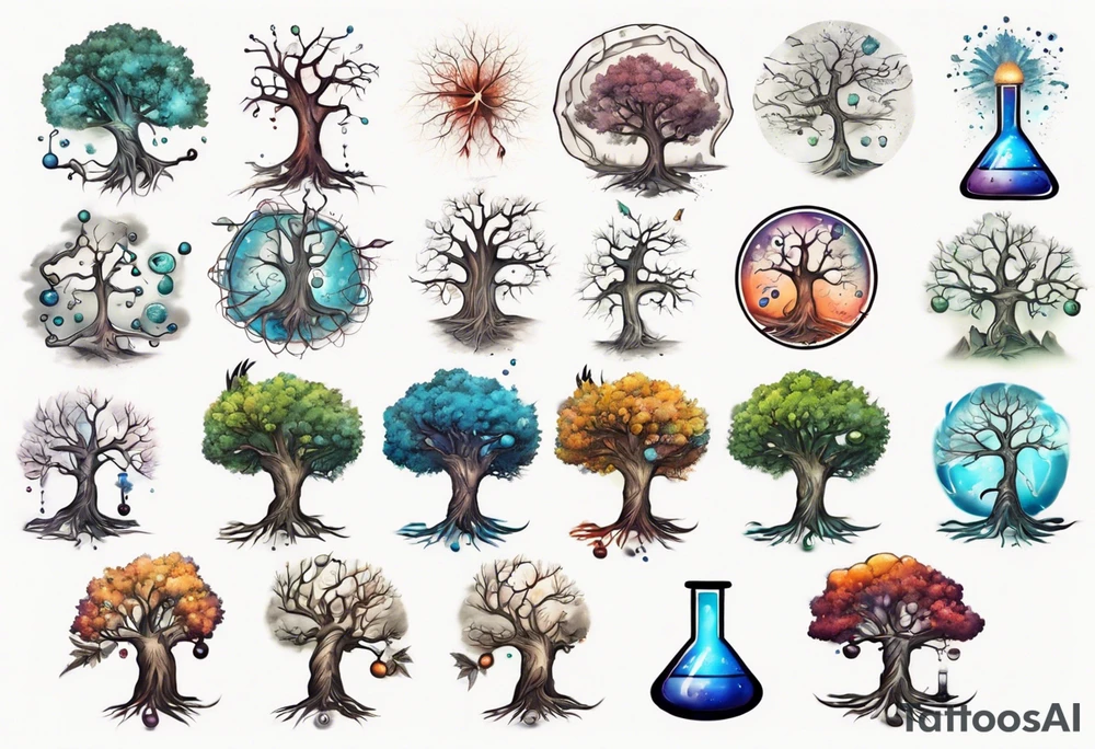 A chemistry tree tattoo idea