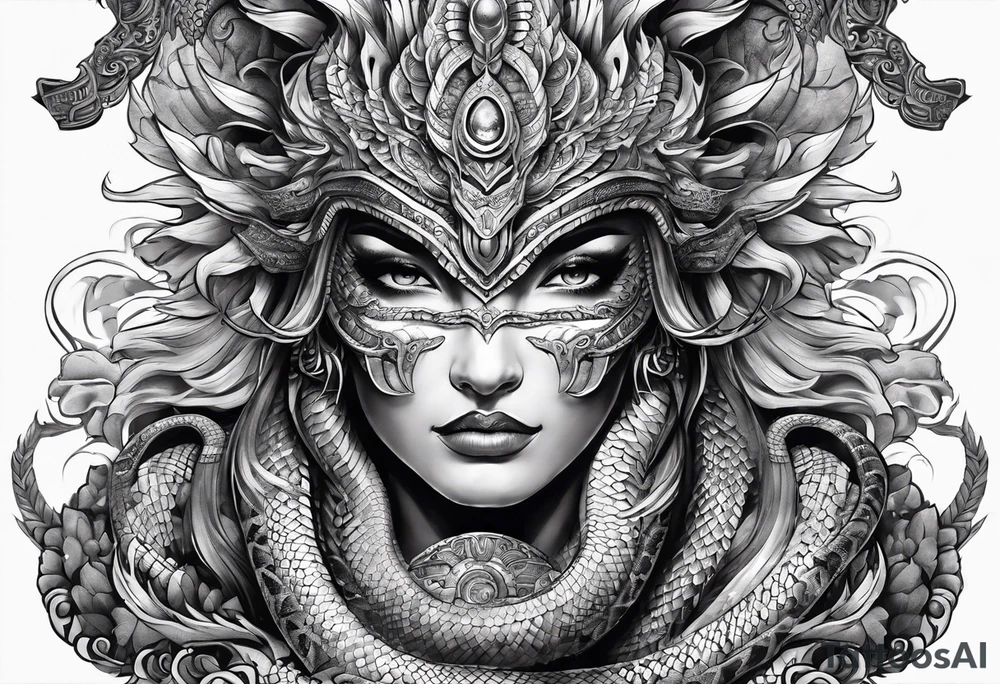 quetzalcoatl snake full body wrap arm sleeve tattoo idea