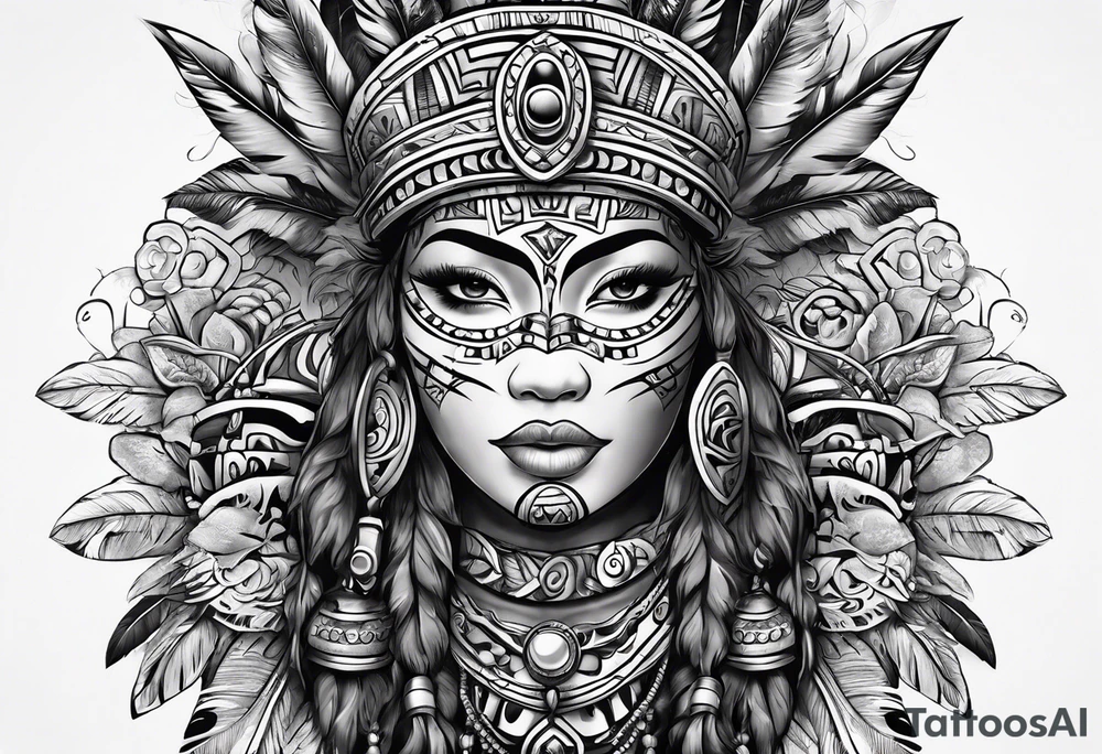Taino native sleeve tattoo idea