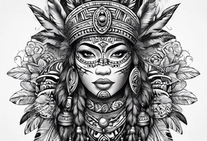 Taino native sleeve tattoo idea