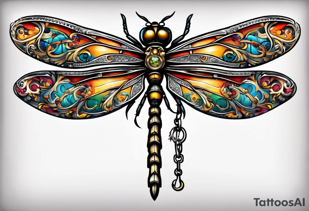 dragonfly made out of wrenches tattoo idea
