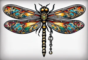 dragonfly made out of wrenches tattoo idea