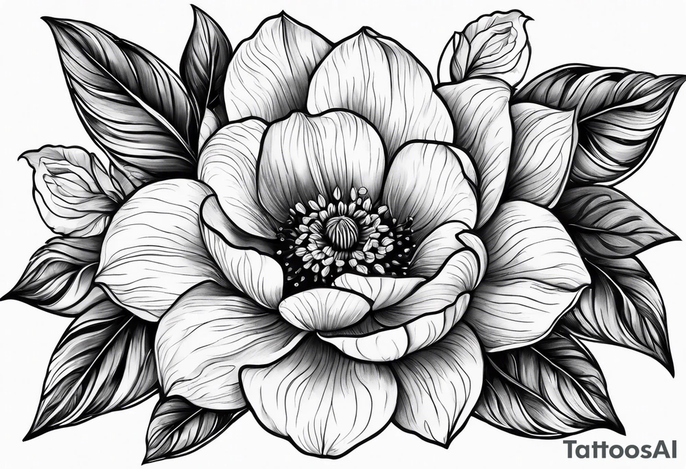 February, October and June birthflowers tattoo idea