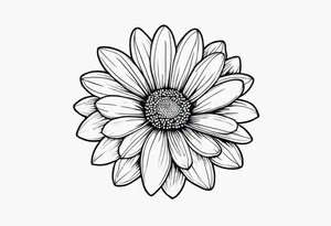 Fine line daisy tattoo idea