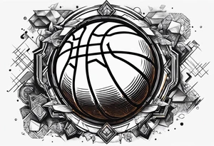 Describe me a tattoo for a person who spend him all life for basketball and they have to be ended him basketball carrier due to hand injury tattoo idea