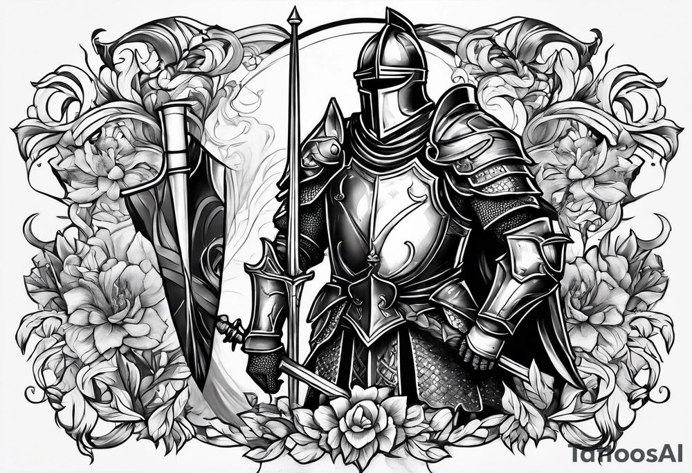knight in heavy armor tattoo idea
