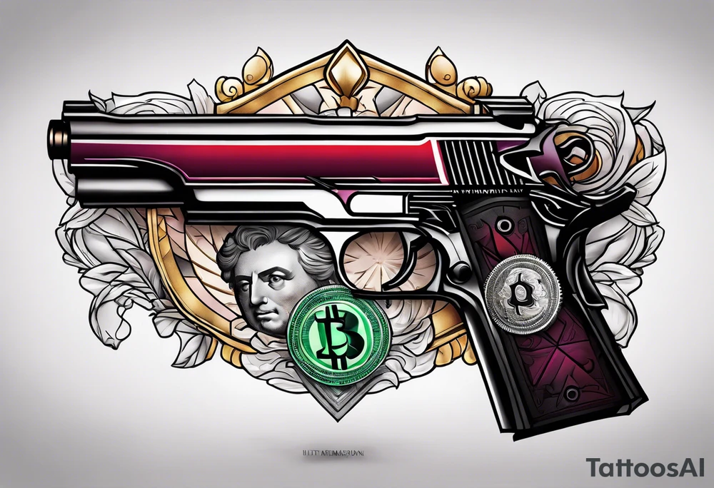 Money Withs Guns tattoo idea