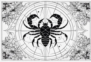 Scorpion star map sign with tree of life tattoo idea