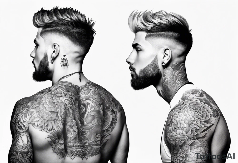 Tattoo artist with short haircut man young tattoo idea