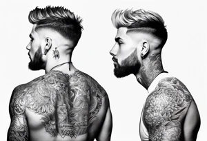 Tattoo artist with short haircut man young tattoo idea