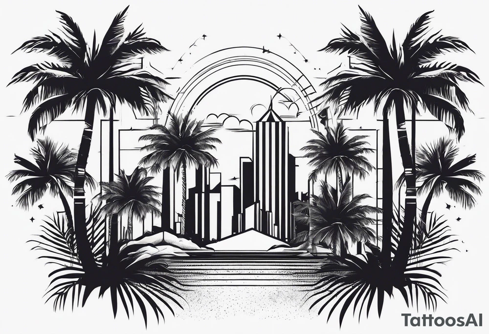 Palm trees tattoo idea