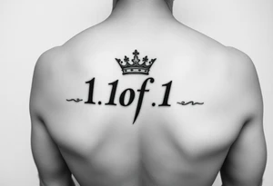 Back forearm I want it to say 1of1 with a crown above “of” with lightning shadow tattoo idea
