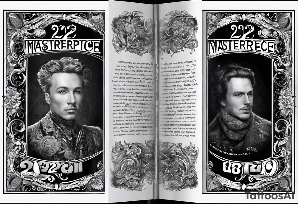 Book cover with "Howard 22.07.1937 - 23.03.2023" and a pen.  No photo on the book, just the words. tattoo idea