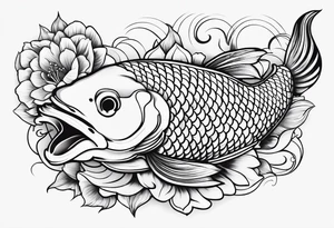 Koi fish with flower tattoo idea
