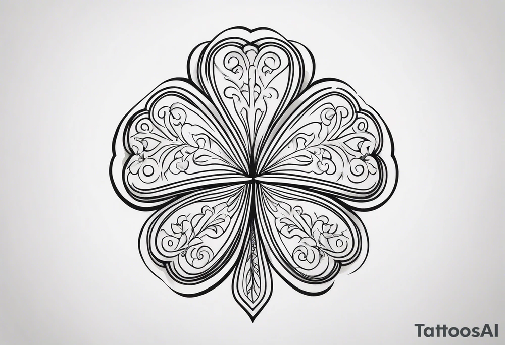 fine line three leaf clover tattoo idea