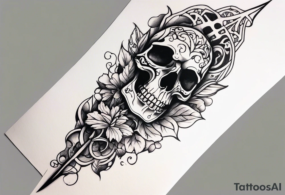 broken bone skeletal arm tattoo idea