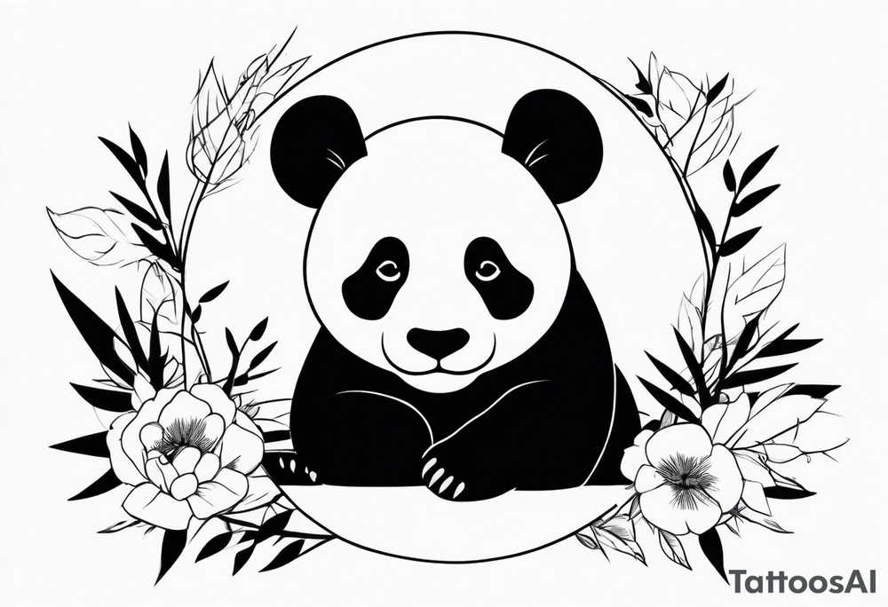 cute panda tattoo idea