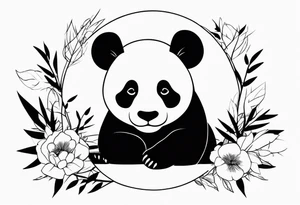 cute panda tattoo idea