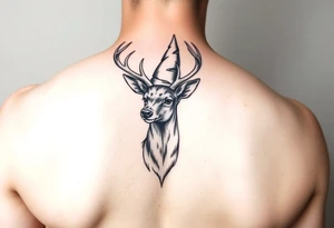 Deer wearing a magic hat tattoo idea