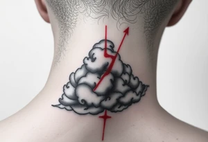 deepfull description of details with clouds and red tattoo idea