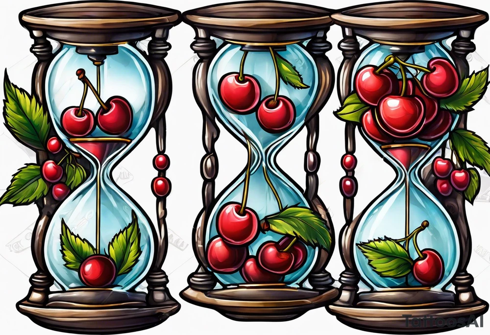 Cherry hourglass tattoo idea