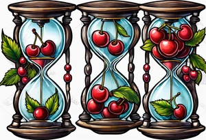 Cherry hourglass tattoo idea