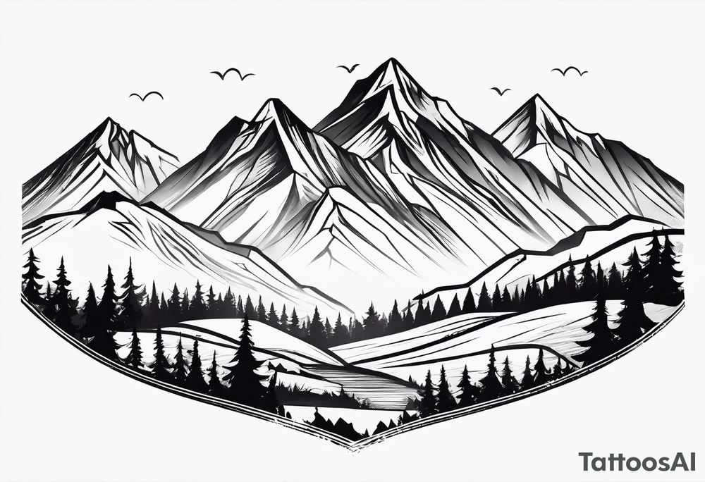 Mountains tattoo idea