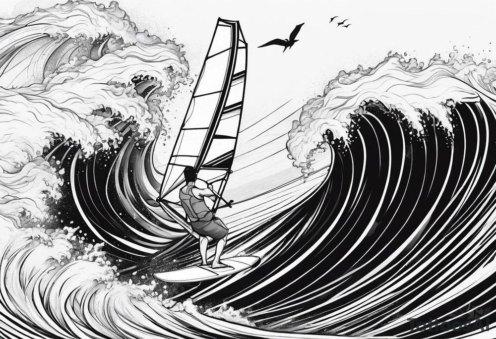 Windsurfer, big wave tattoo idea