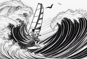 Windsurfer, big wave tattoo idea