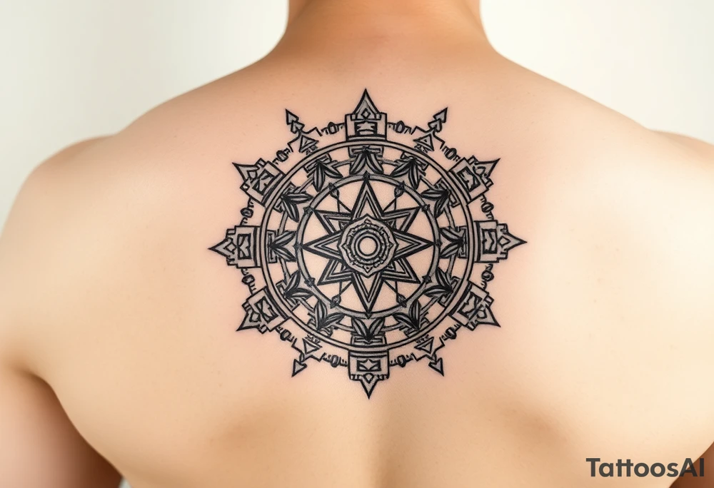 Mayan Astronomy surrounded stars tattoo idea