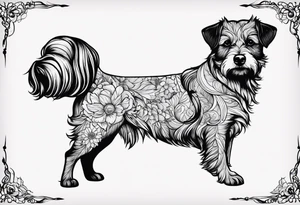 Outline shape of small dog tattoo idea